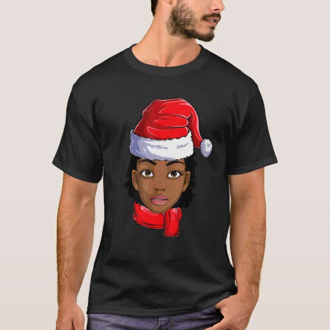 Camiseta Papais noeis Africanos Americanos Negros Mulheres  (Frente)