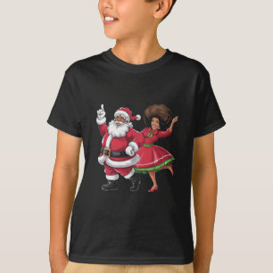 Camiseta Papais noeis Africanos, Sra. Claus Dançando Natal