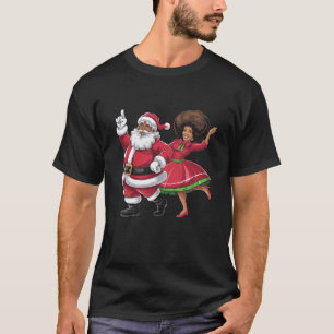 Camiseta Papais noeis Africanos, Sra. Claus Dançando Natal