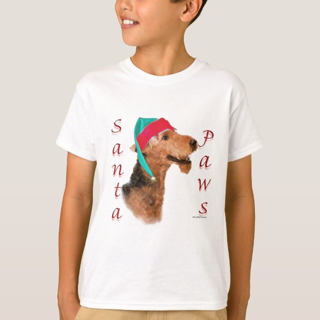 Camiseta Papais noeis Airedale Terrier Paws (Frente)