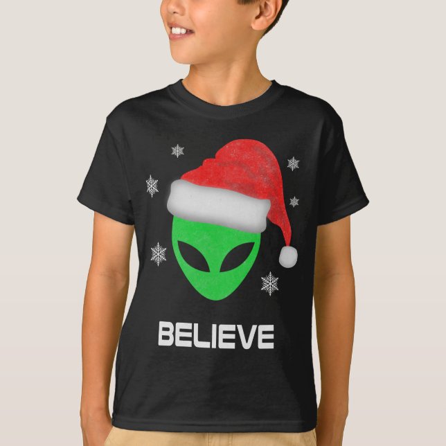 Camiseta Papais noeis Alienígenas engraçadas Presente de Na (Frente)