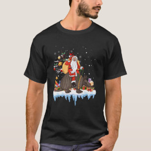 Camiseta Papais noeis Andando Armadillo Natal Para Homens M