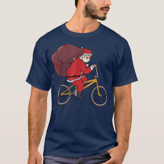 Camiseta Papais noeis Andando de Bike Natal Engraçado XMas 