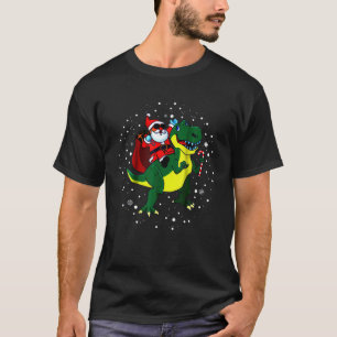 Camiseta Papais noeis Andando Dinossauro Natal T Rex Rawr M