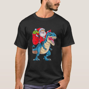Camiseta Papais noeis Andando Dinossauros T Rex Engraçados