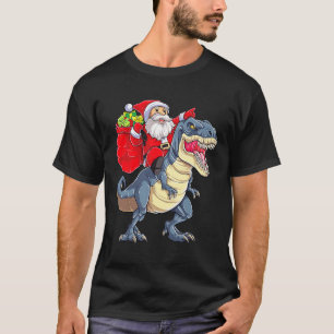 Camiseta Papais noeis Andando Dinossauros T Rex Homens de N