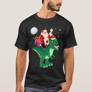 Camiseta Papais noeis Andando Dinossauros T rex Homens de N