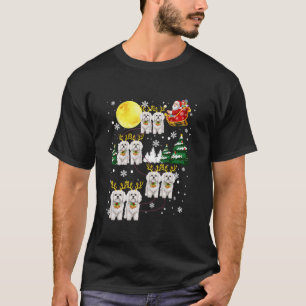 Camiseta Papais noeis Andando em Maltês no Natal
