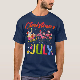 Camiseta Papais noeis Andando Flamingo No Natal De Julho