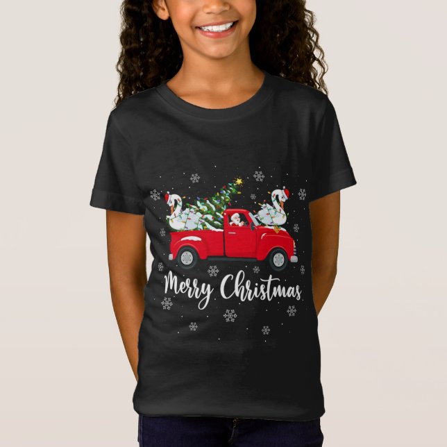 Camiseta Papais noeis Andando na Árvore de Natal Cristo de  (Frente)