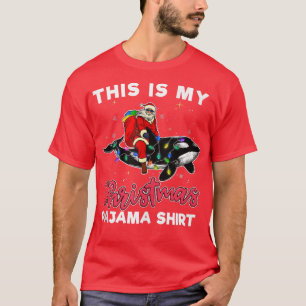 Camiseta Papais noeis Andando Orca Natal Pajama Whale Gif