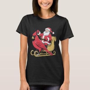 Camiseta Papais noeis Andando Pássaro Cardinal Gigante Para