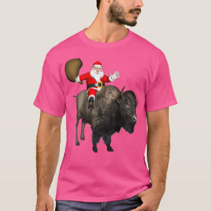 Camiseta Papais noeis Andando Um Bison