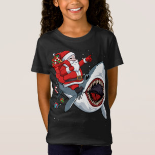 Camiseta Papais noeis Ani no Natal do Tubarão Pajama Cute O