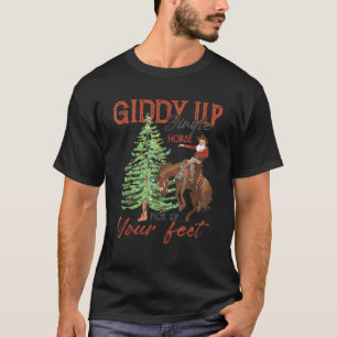 Camiseta Papais noeis Apertando Cavalo Jingle Pegue Seu Cab