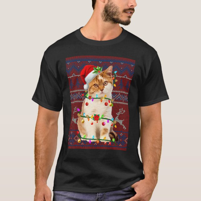 Camiseta Papais noeis Árvore de Natal Light Pajama X Mas Ma (Frente)