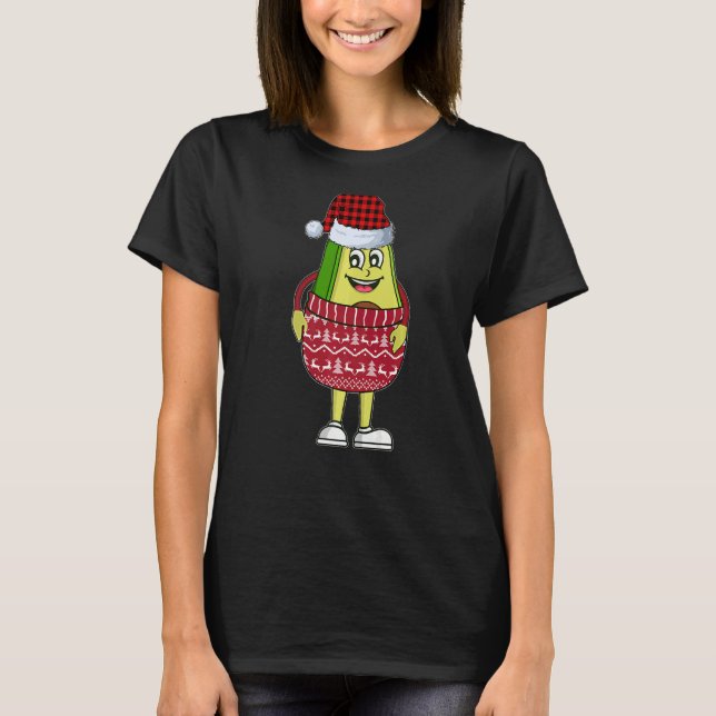 Camiseta Papais noeis Avocado Xadrez Vermelha Fruitário Cri (Frente)