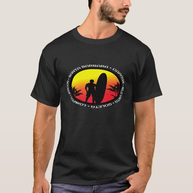 Camiseta Papais noeis Barbara California Surf Fans Premium (Frente)