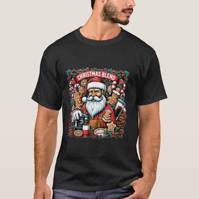 Camiseta Papais noeis Barista Café de Natal No Natal (Frente)