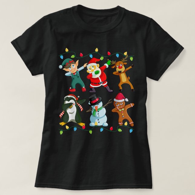 Camiseta Papais noeis Batidos Amigos de Natal Meninos Homen (Frente do Design)