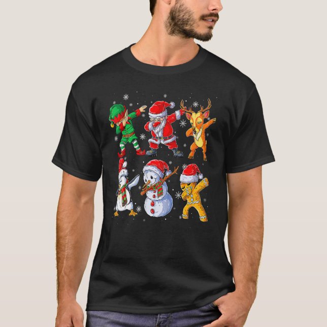Camiseta Papais noeis Batidos Amigos de Natal Meninos Homen (Frente)