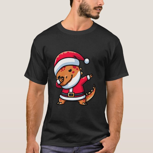 Camiseta Papais noeis Batidos Dinossauros Bonitos Pajama Na (Frente)