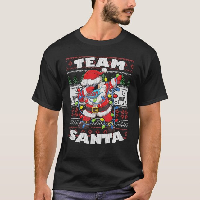 Camiseta Papais noeis Batidos Quarentena Feia Natal Garland (Frente)