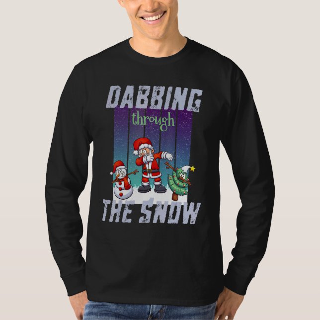 Camiseta Papais noeis Batidos Snowman Amigos Crianças de Na (Frente)