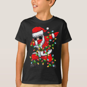 Camiseta Papais noeis Batidos Xmas Luzes Meninas Meninos Cr
