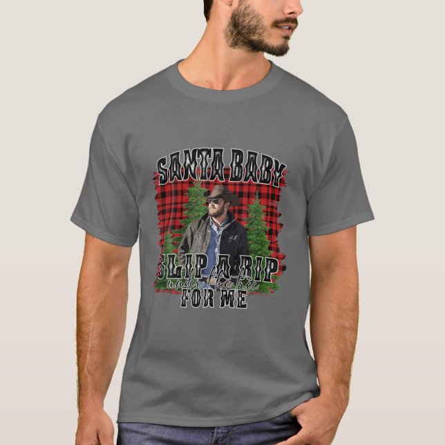 Camiseta Papais noeis Bebê Vire Uma Pista Sob A Árvore Para (Frente)