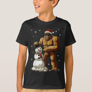 Camiseta Papais noeis Bigfoot Crianças Neves Homens Natal N