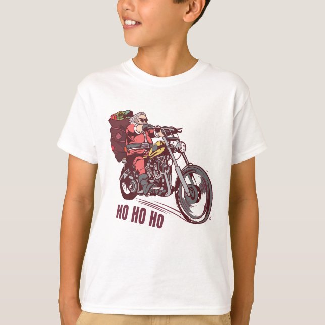 Camiseta Papais noeis Biker Figurino de Natal para Convite  (Frente)
