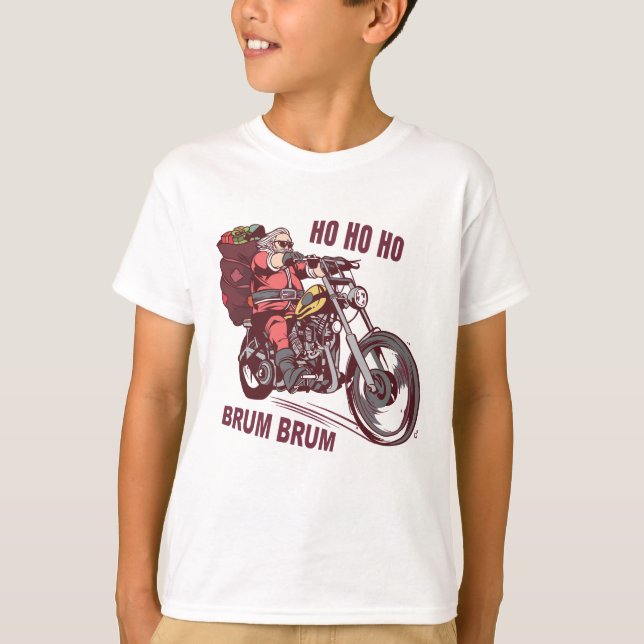 Camiseta Papais noeis Biker Figurino de Natal para Convite  (Frente)