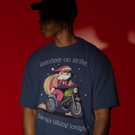 Camiseta Papais noeis Biker perfeitos para Natal animado