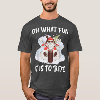 Camiseta Papais noeis Biker Ventilador de motocicleta Feliz