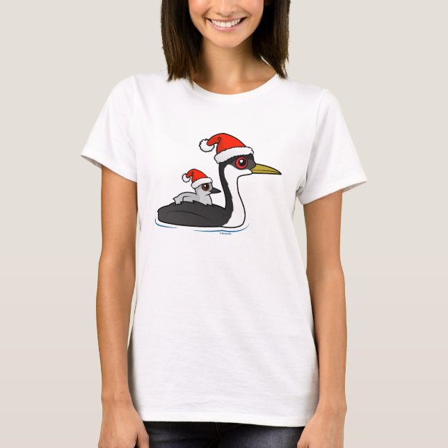 Camiseta Papais noeis Birdorable Western Grebe (Frente)