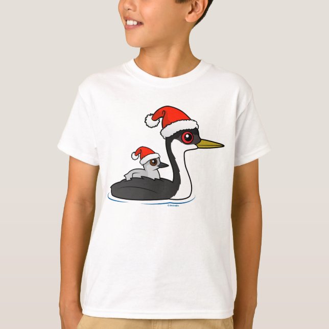 Camiseta Papais noeis Birdorable Western Grebe (Frente)