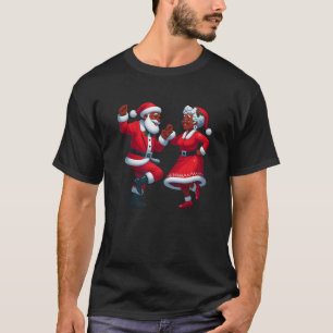 Camiseta Papais noeis Black African American, dançando nata