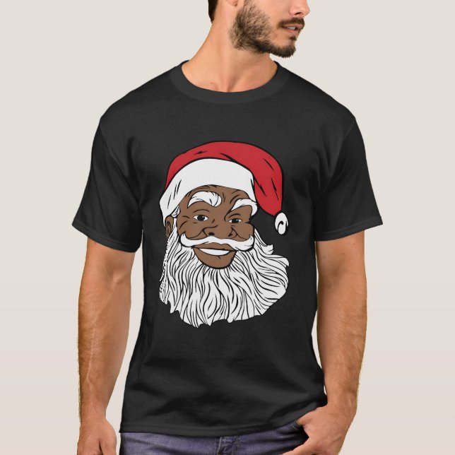 Camiseta Papais noeis Black Jolly Diversão Papais noeis Afr (Frente)