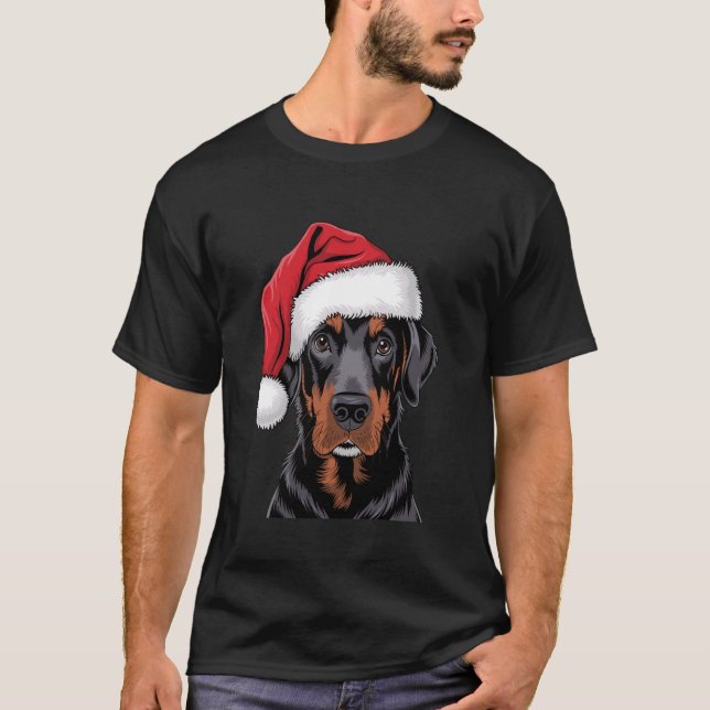 Camiseta Papais noeis Black Lab Christmas Dog Labrador Love (Frente)