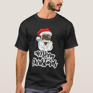 Camiseta Papais noeis Black Winking Felry Natal Afro-Americ