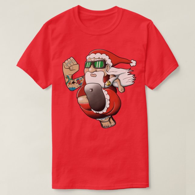 Camiseta Papais noeis Bogan de Natal (Frente do Design)