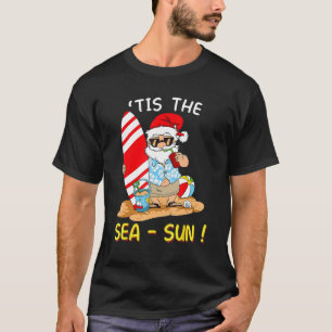 Camiseta Papais noeis Bola De Surf Flutua Este Natal Do Sol