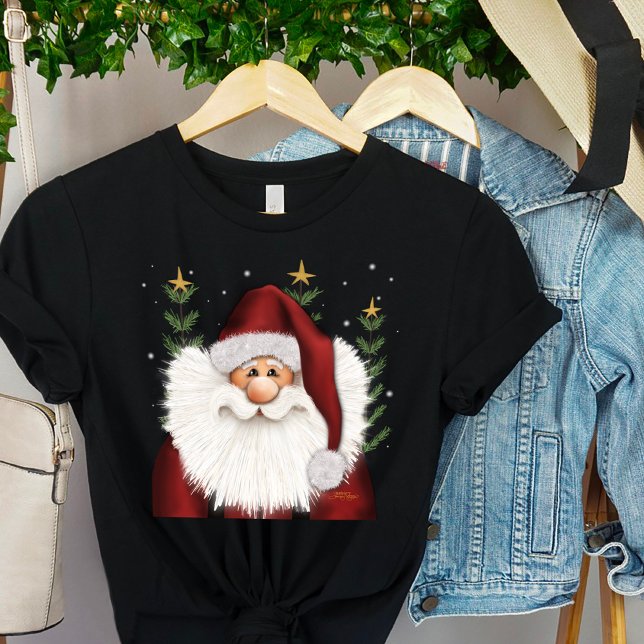 Camiseta Papais noeis bonitos alegremente Feliz Feriado de  (Cute Santa inspirivity holiday T-shirt)