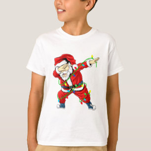 Camiseta Papais noeis Bonitos Dabbing Luzes de Natal T-Shir