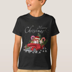Camiseta Papais noeis Bonitos Pomeranianos Andando Feliz de