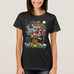 Camiseta Papais noeis Bons, Reindeer Elf Dachshances Na Árv