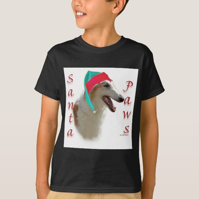 Camiseta Papais noeis Borzoi Paws (Frente)