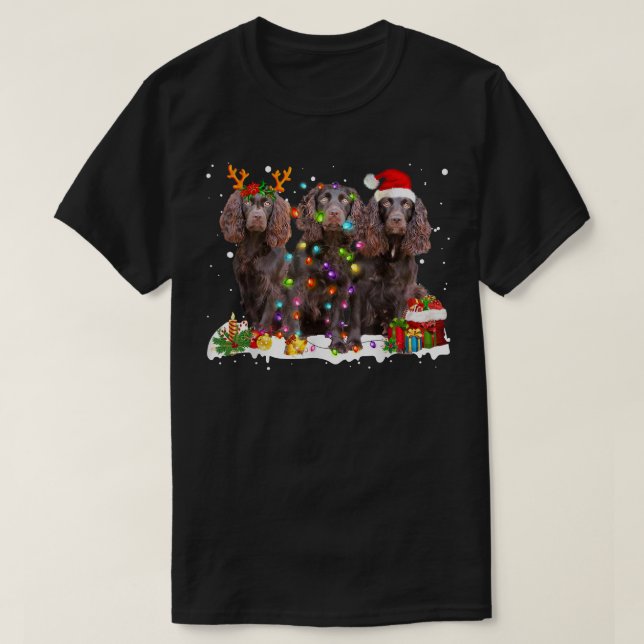 Camiseta Papais noeis Boykin Spaniel Dog Gorgeous Reindeer  (Frente do Design)