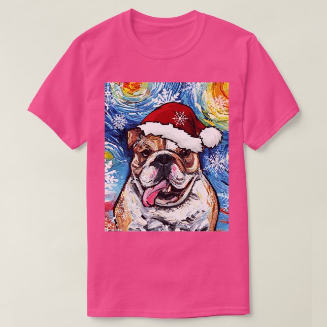 Camiseta Papais noeis Buldogue (Frente do Design)